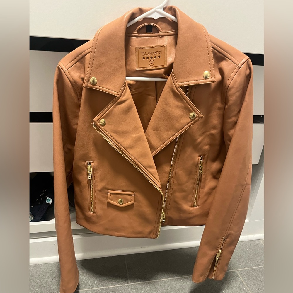 Faux leather moto jacket